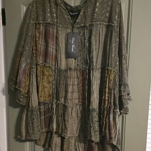 Gray and Green Women's Tunic by Ivy Ash